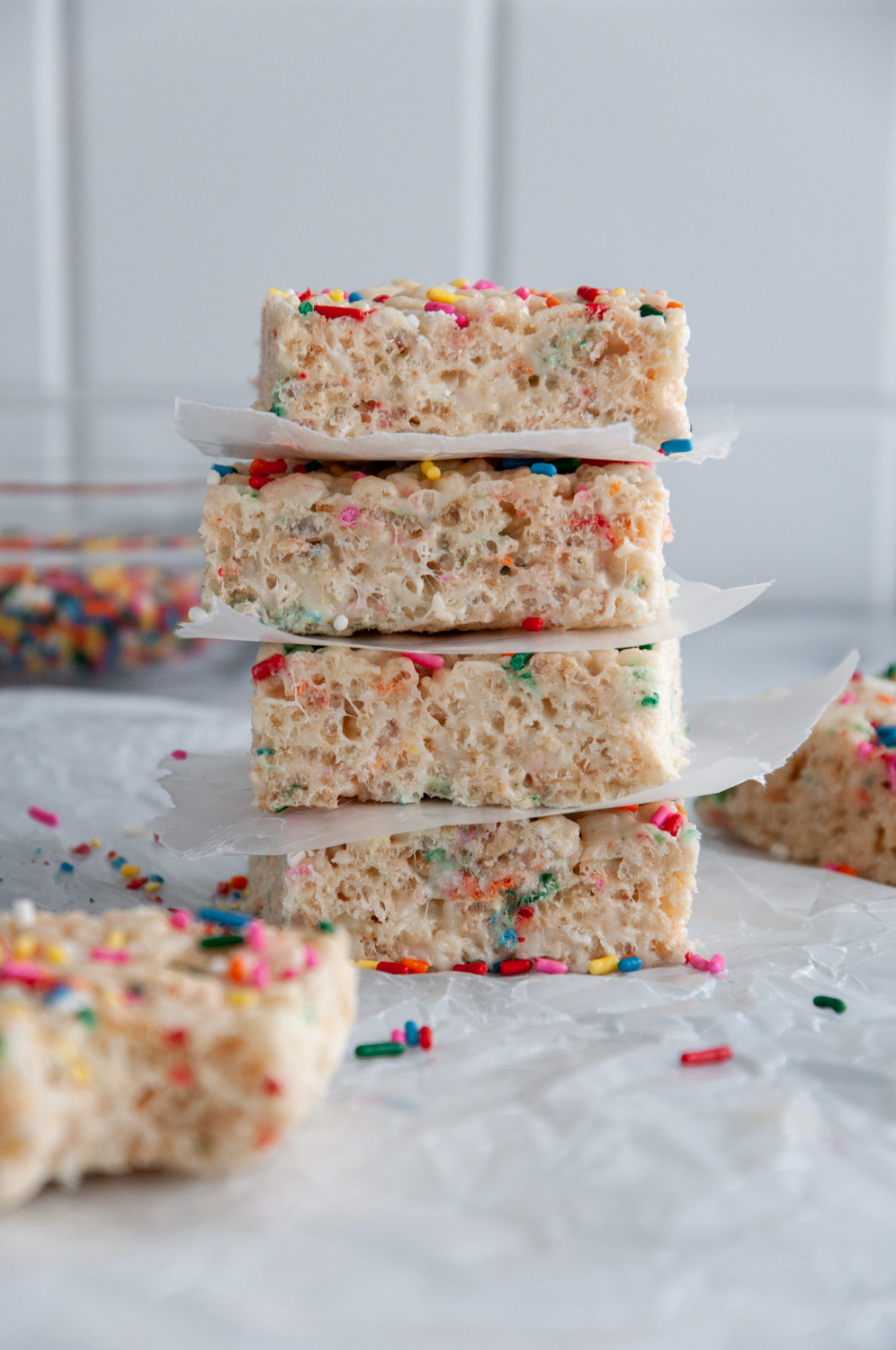 Cake Batter Rice Krispie Treats | Made It. Ate It. Loved It.