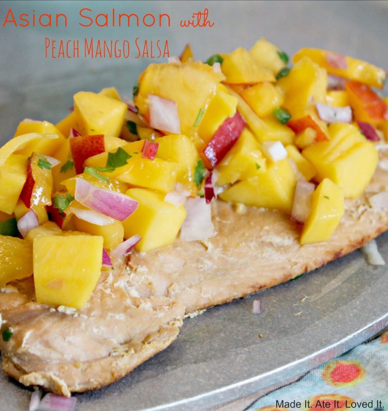 Asian Salmon with Peach Mango Salsa