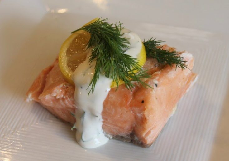 SousVide Salmon with a Creamy Dill Sauce