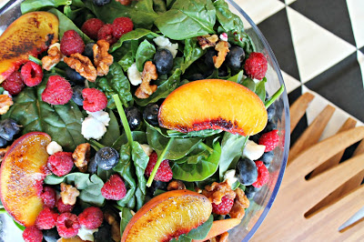 Grilled Peach and Berry Salad