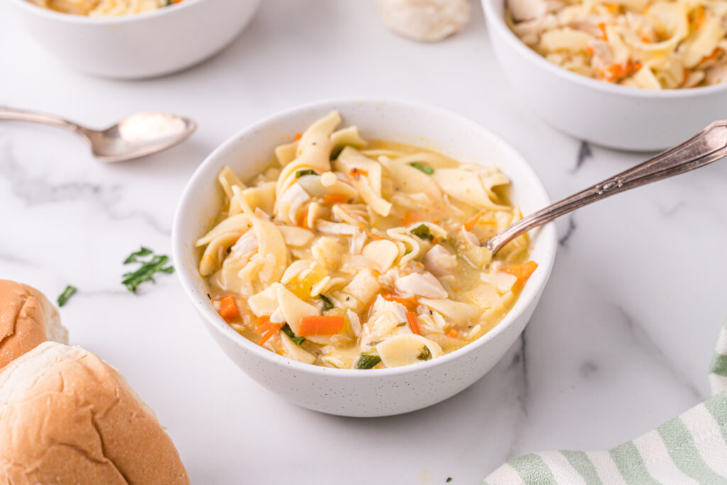 Chicken, Corn And Noodle Soup  30 Minute Recipe - Bake Play Smile