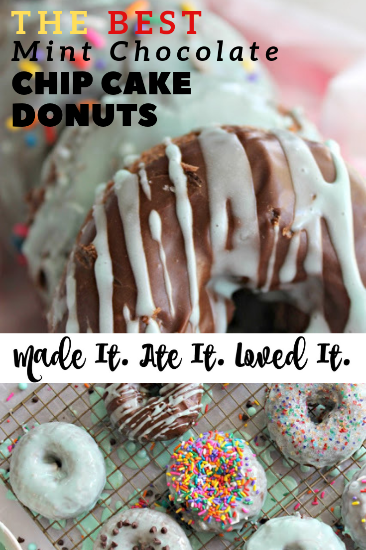 The BEST Mint Chocolate Chip Cake Donuts
