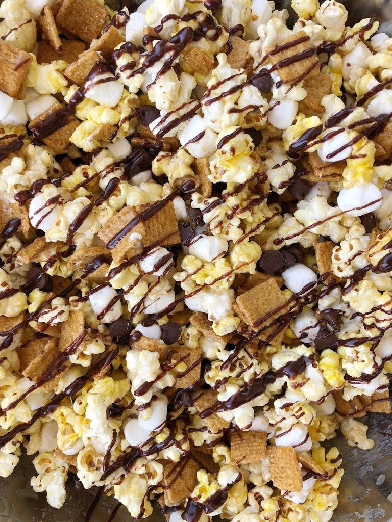 The BEST S’mores Loaded Popcorn