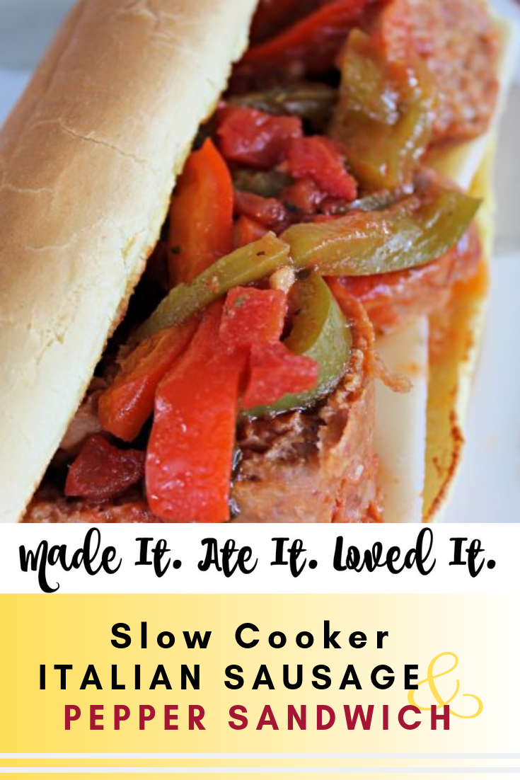 Have you always wanted to make a Italian Sausage and Pepper Sandwich in the Slow Cooker. Well here is the perfect Slow Cooker Italian Sausage and Pepper Sandwich Recipe. #italianfood #madeitateitlovedit #easysandwiches #slowcooker #crockpot