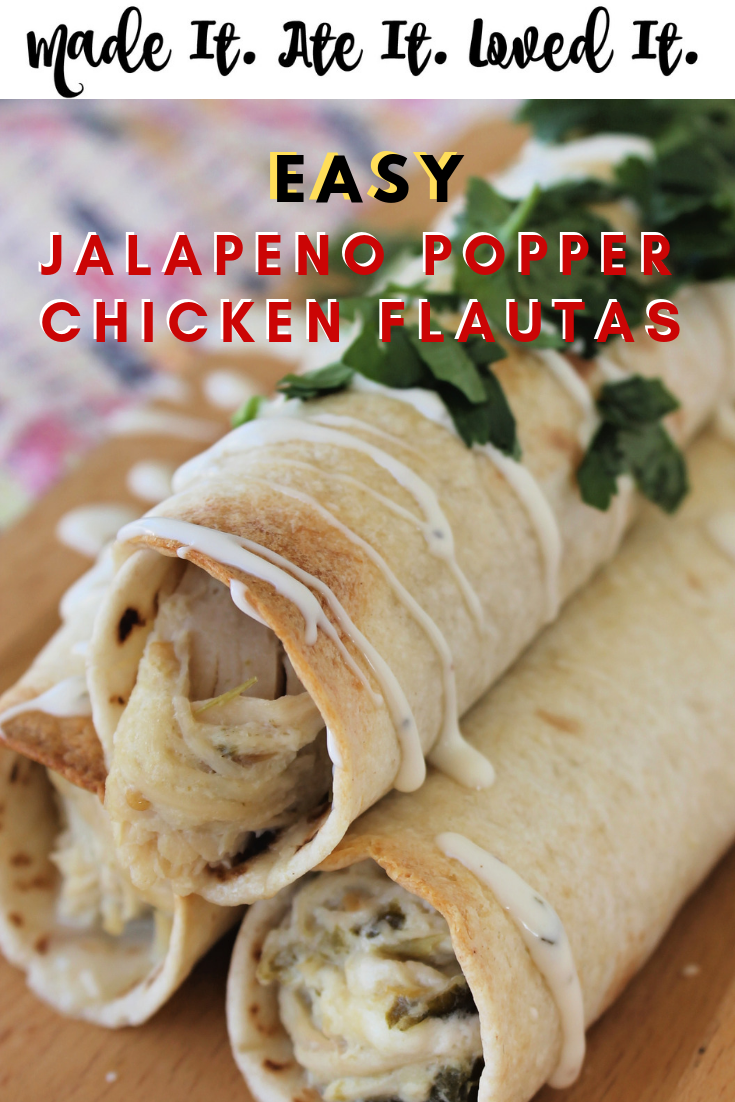 Easy Jalapeno Popper Chicken Flautas