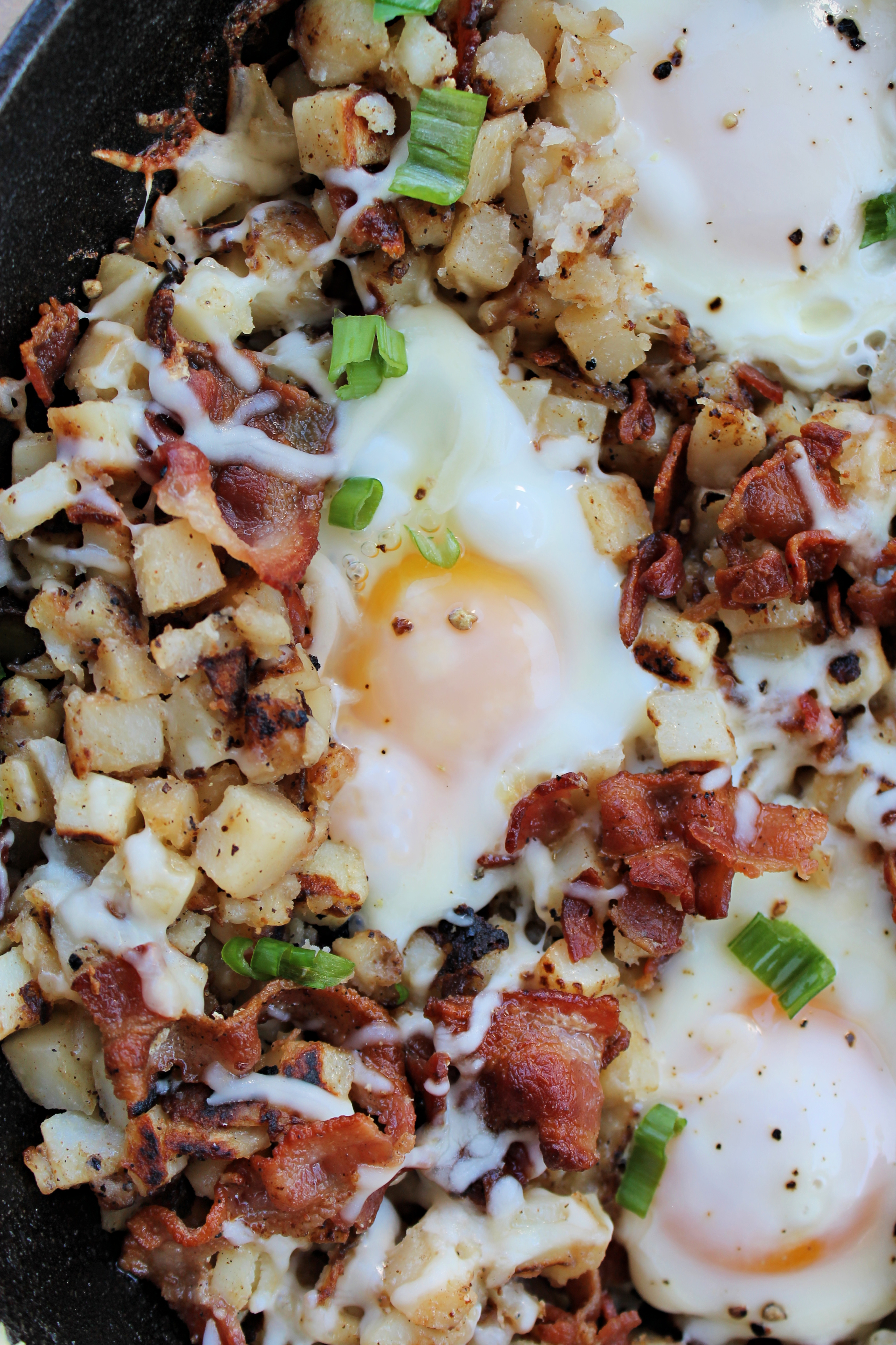 Breakfast Hash with Bacon (in a Skillet)