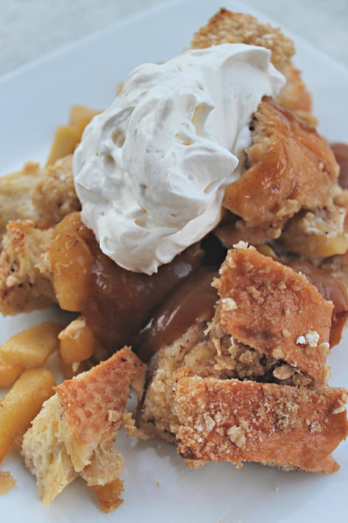 Overnight Apple Pie French Toast with Whipped Cream