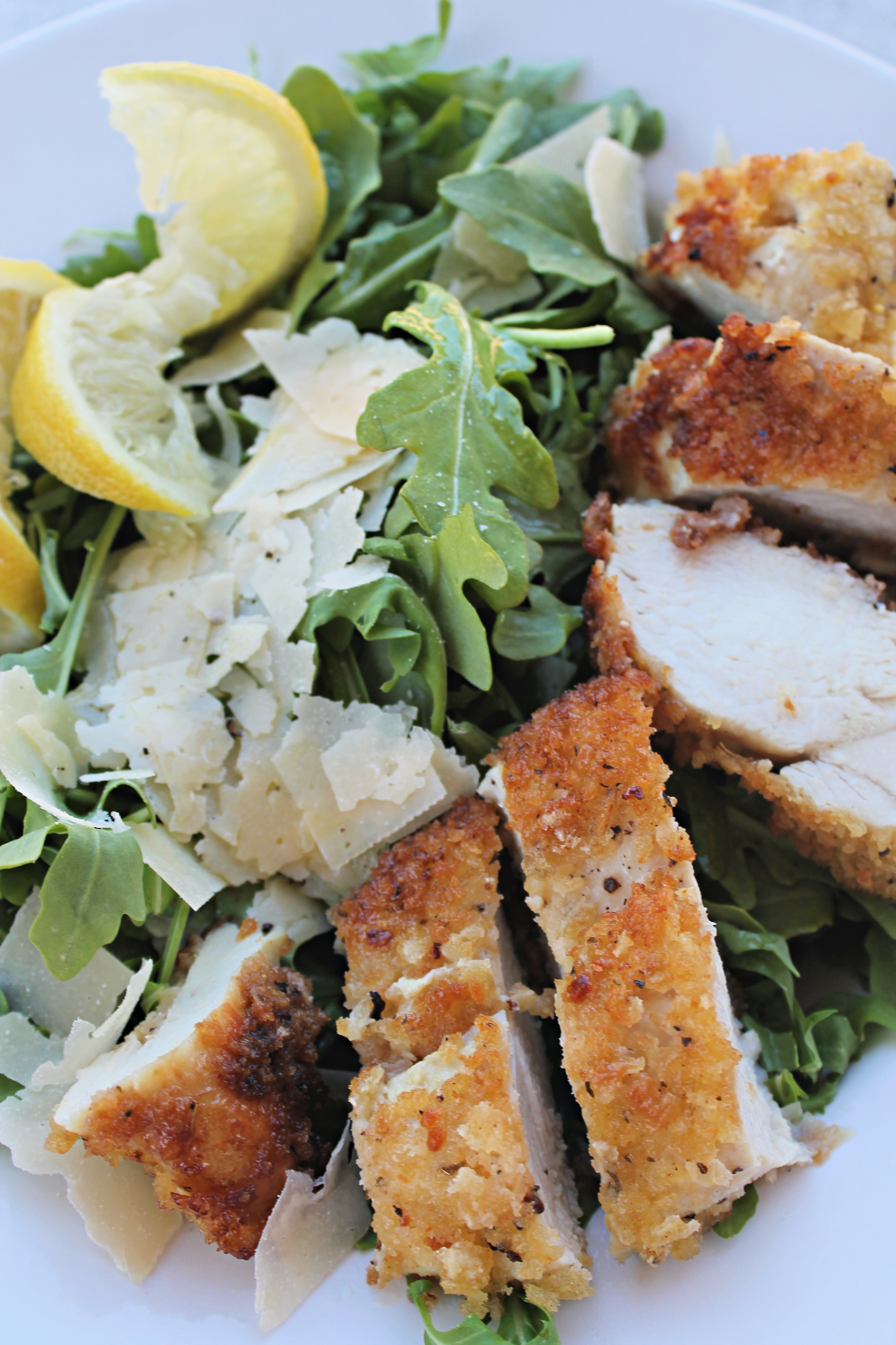 Panko Chicken Breast With Arugula And Provolne : Parmesan Crusted Chicken With Arugula Salad Recipe Marcia Kiesel Food Wine