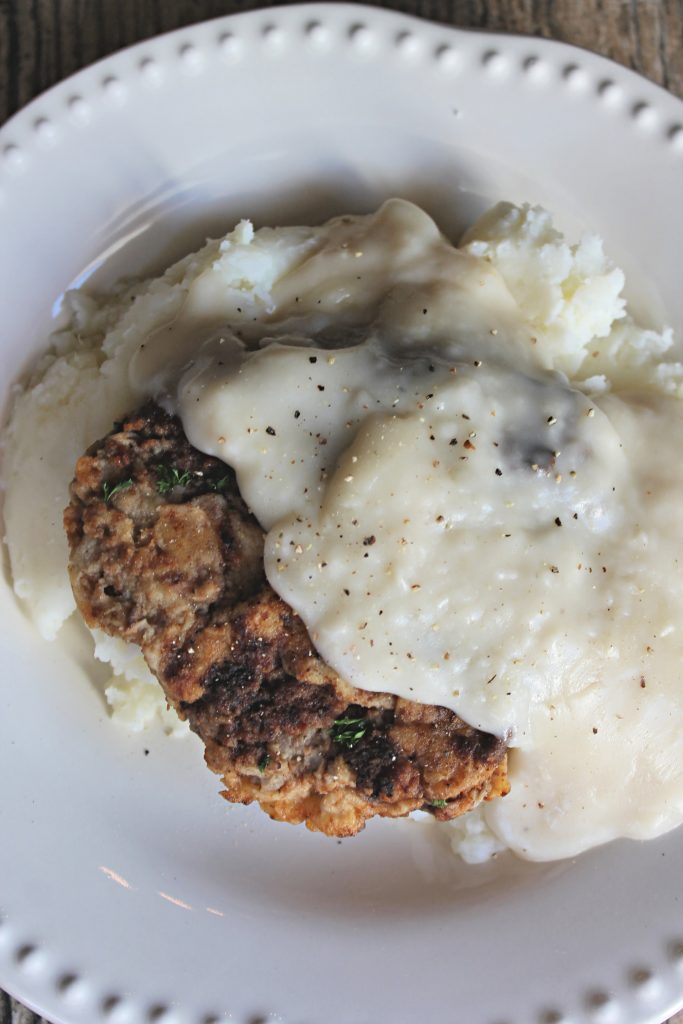 country fried steak with gravy