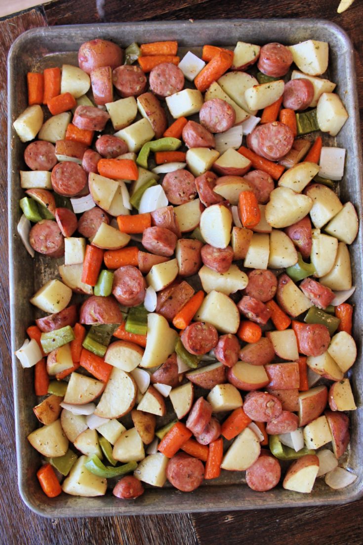 Sheet Pan Dinner: Sausage and Vegetables!