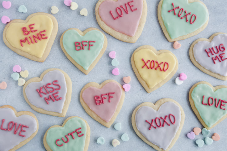 Heart Sugar Cookies for Valentines Day